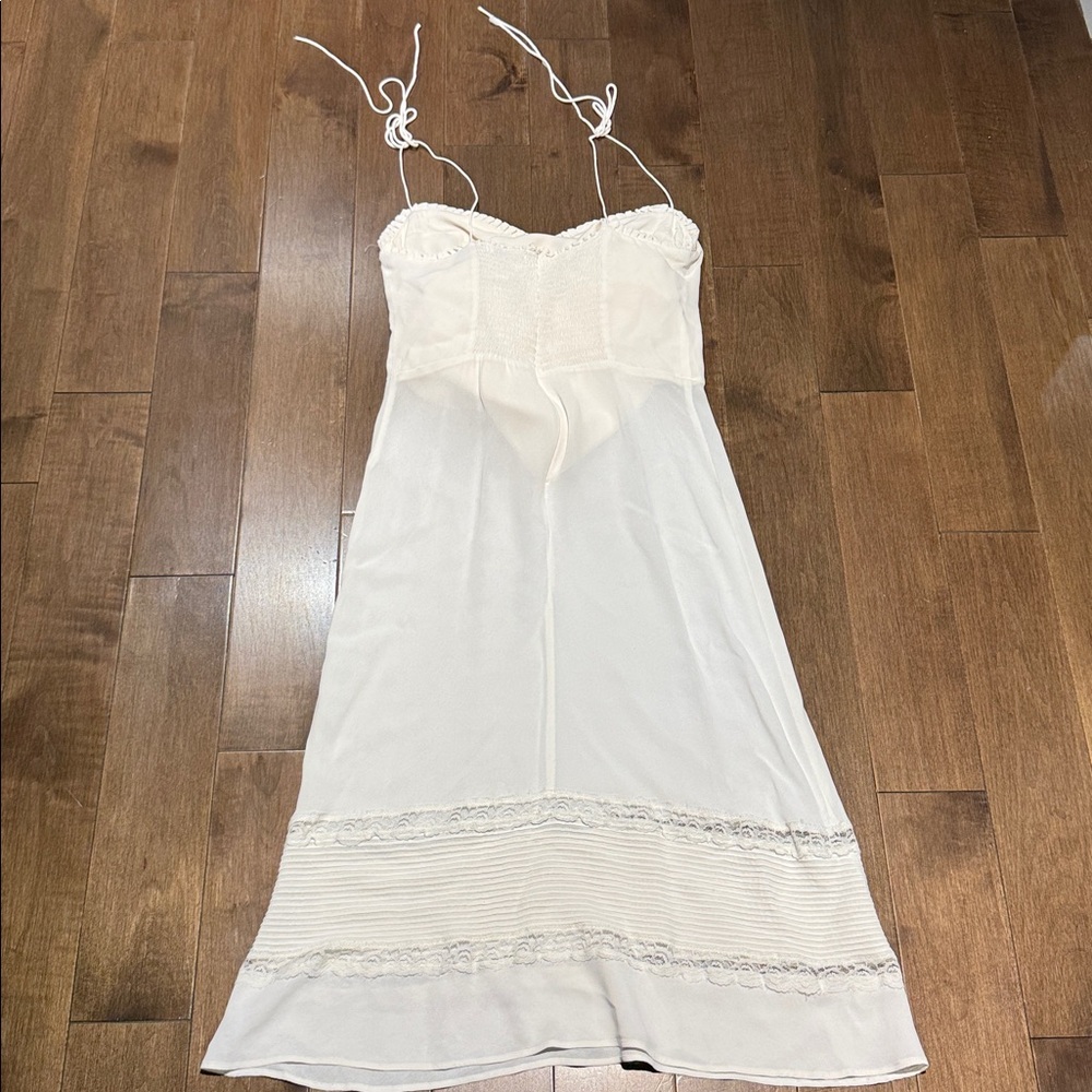 Reformation Ivory Lace-Trim Slip - Picture 2 of 4